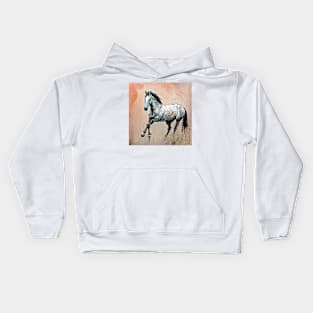 horse in gallop sketch Kids Hoodie